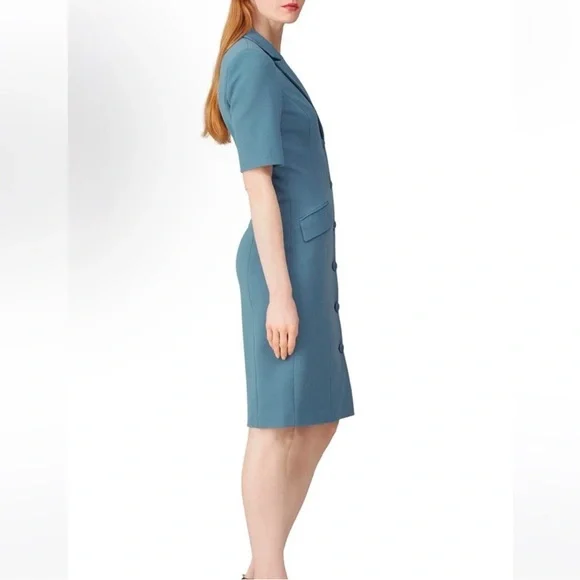 Badgley Mischka Blue Blazer Crepe Dress - Picture 3 of 6